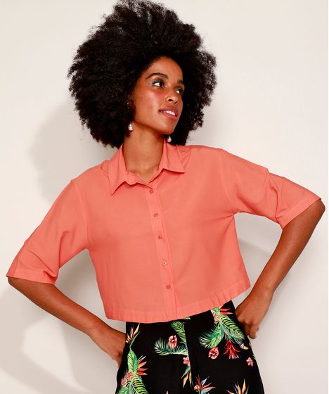 camisa feminina cropped