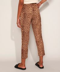 Calca-Feminina-Carrot-Estampada-Animal-Print-de-Onca-Cintura-Alta-Marrom-9957447-Marrom_2