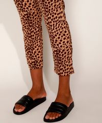 Calca-Feminina-Carrot-Estampada-Animal-Print-de-Onca-Cintura-Alta-Marrom-9957447-Marrom_5