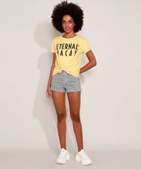 Blusa-Feminina--Eternal-Vacal--com-Nos-Manga-Curta-Decote-Redondo-Amarela-9959769-Amarelo_3