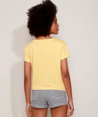 Blusa-Feminina--Eternal-Vacal--com-Nos-Manga-Curta-Decote-Redondo-Amarela-9959769-Amarelo_4