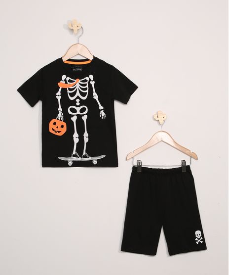 Pijama-Infantil-Halloween-Esqueleto-Manga-Curta-Preto-9969731-Preto_1