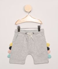 Bermuda-de-Moletom-Infantil-Dinossauro-e-Bolsos-Cinza-Mescla-9964057-Cinza_Mescla_1