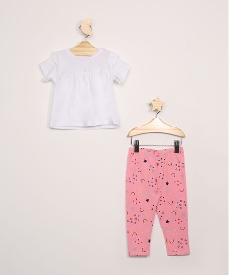 Conjunto-Infantil-Brandili-Mundi-Blusa-Off-White-Manga-Curta---Calca-Legging-Estampada-Coracoes-Rosa-9970646-Rosa_1