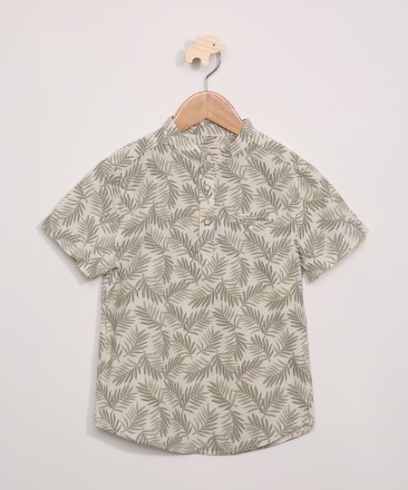 Camisa-Infantil-Estampada-de-Folhagem-Manga-Curta-Gola-Padre-Kaki-Claro-9948078-Kaki_Claro_1 Camisa-Infantil-Estampada-de-Folhagem-Manga-Curta-Gola-Padre-Kaki-Claro-9948078-Kaki_Claro_1