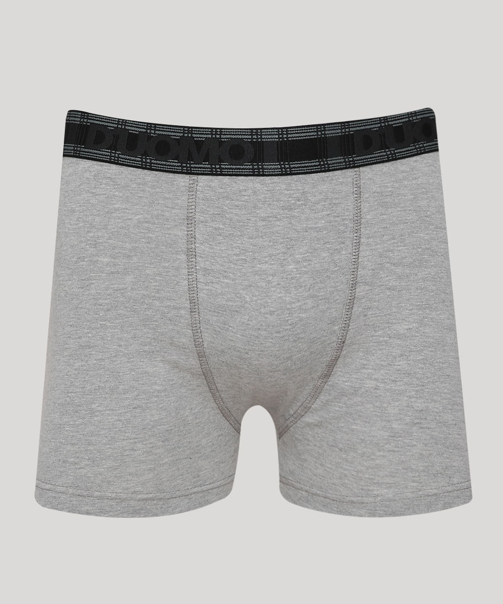 Cueca Masculina Duomo Boxer Cinza Mescla