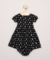 Vestido-Infantil-Estampado-de-Poa-Manga-Curta---Calcinha-Preto-9968514-Preto_1