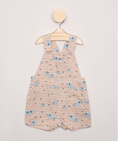 Jardineira-de-Sarja-Infantil-Listrado-com-Elefantes-e-Bolsos-Off-White-9969137-Off_White_1