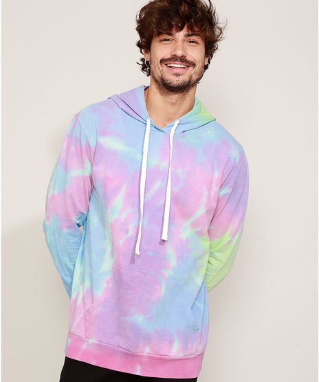 Blusao-de-Moletom-Estampado-Tie-Dye-com-Bolso-e-Capuz-Rosa-9956330-Rosa_1