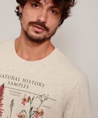 Camiseta-Masculina---Natural-History-Samples---Manga-Curta-Gola-Careca-Bege-9966632-Bege_5