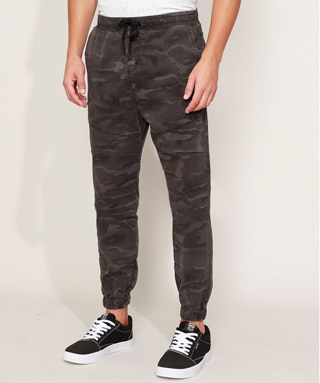 Calca-de-Sarja-Masculina-Jogger-Estampada-Camuflada-com-Bolsos-Chumbo-9966279-Chumbo_1