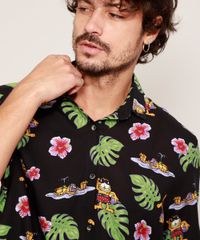 Camisa-Masculina-Estampada-Garfield-Manga-Curta-Preto-9968729-Preto_4