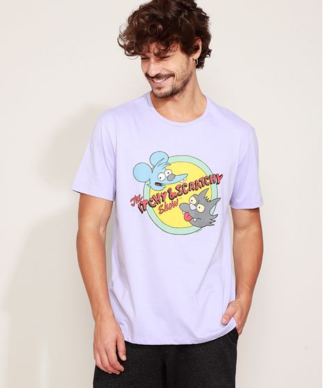 Camiseta-Masculina-Os-Simpsons-Manga-Curta-Gola-Careca-Lilas-9973216-Lilas_1