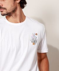 Camiseta-Masculina-Folhas-e-Flores-Manga-Curta-Gola-Careca-Branca-9970365-Branco_4