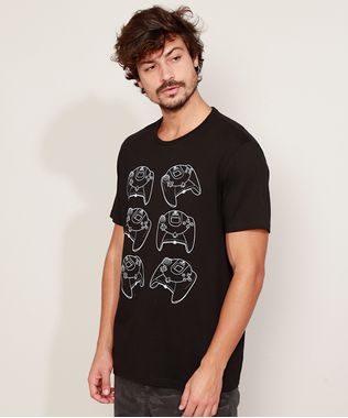 Camiseta-Masculina-Controles-Video-Game-Manga-Curta-Gola-Careca-Preta-9973229-Preto_1