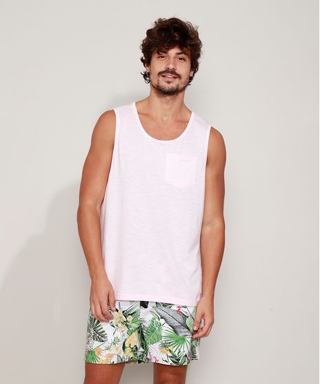 Regata-Masculina-Flame-com-Bolso-Decote-Careca-Rosa-Claro-9970478-Rosa_Claro_1