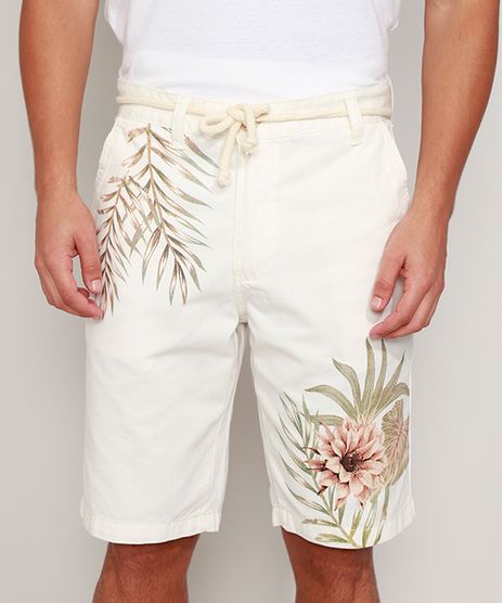 Bermuda-de-Sarja-Masculina-Reta-Folhagem-Off-White-9972949-Off_White_1