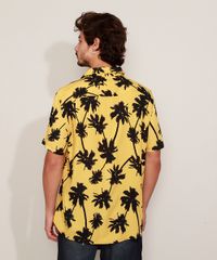 Camisa-Masculina-Estampada-Coqueiros-Manga-Curta-Amarela-9968724-Amarelo_2