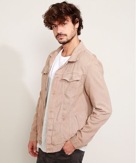 Jaqueta-de-Sarja-Masculina-com-Bolsos-e-Recortes-Bege-9966129-Bege_1