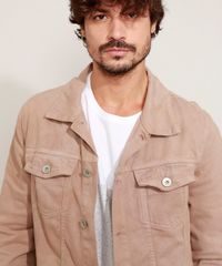Jaqueta-de-Sarja-Masculina-com-Bolsos-e-Recortes-Bege-9966129-Bege_4