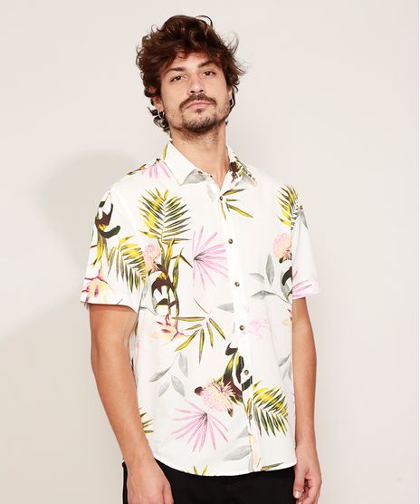Camisa-Masculina-Estampada-Floral-Manga-Curta-Branco-9947508-Branco_1