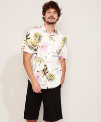 Camisa-Masculina-Estampada-Floral-Manga-Curta-Branco-9947508-Branco_3