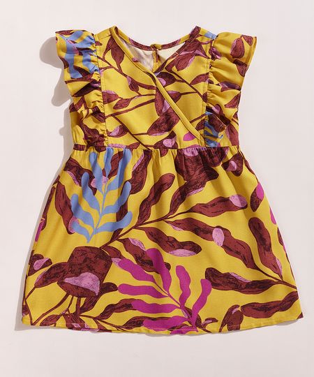 Vestido-Infantil-EMI-Beachwear-Amplo-Estampado-Folhagem-Meninas-com-Babado-Mostarda-9965349-Mostarda_1