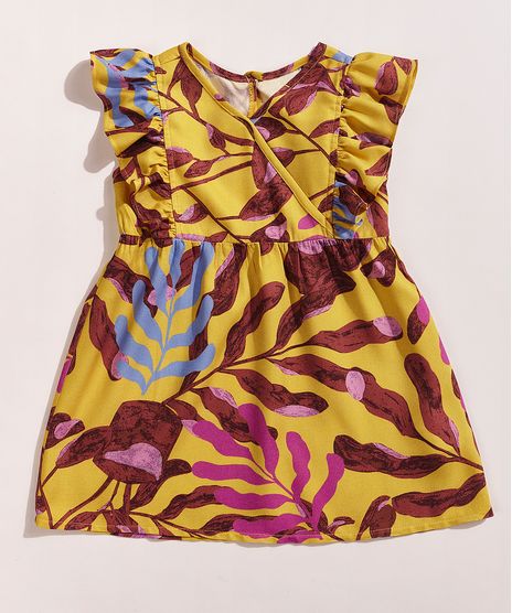 Vestido-Infantil-EMI-Beachwear-Amplo-Estampado-Folhagem-Meninas-com-Babado-Mostarda-9965349-Mostarda_1