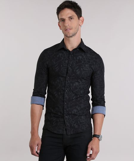 Camisa-Slim-Estampada-Floral-Preta-8830949-Preto_1 Camisa-Slim-Estampada-Floral-Preta-8830949-Preto_1