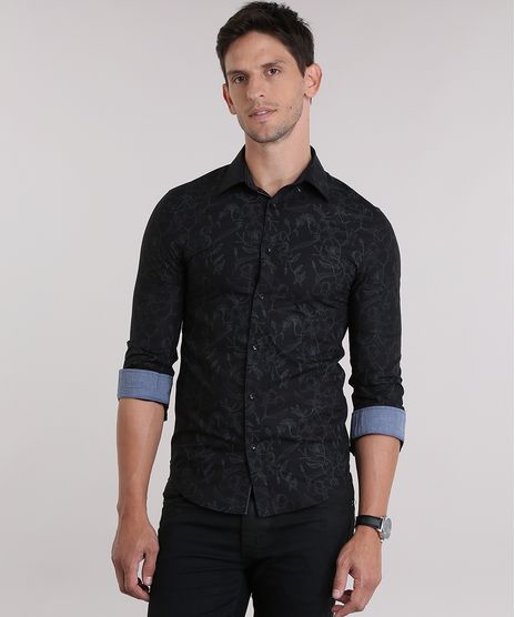 Camisa-Slim-Estampada-Floral-Preta-8830949-Preto_1