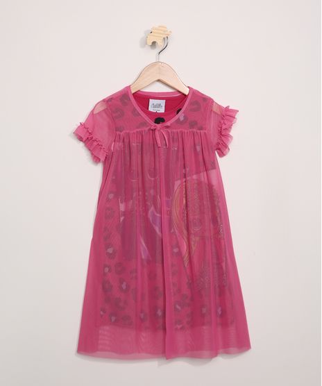 Camisola-de-Tule-Infantil-LOL-OMG-Remix-Animal-Print-Onca-com-Babado-na-Manga-Rosa-Escuro-9968498-Rosa_Escuro_1