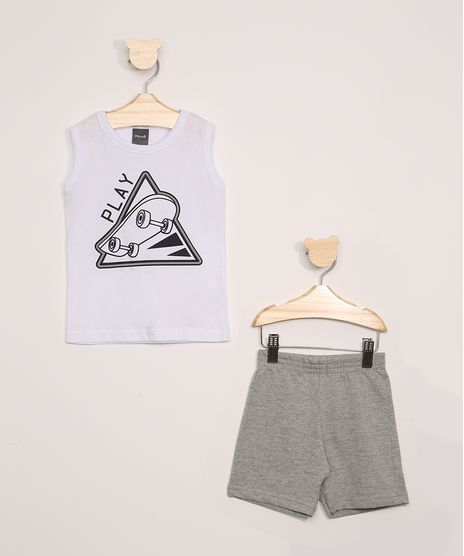 Conjunto-Infantil-Brandili-Mundi-de-Regata-Skate-Branca---Bermuda-de-Moletom-Cinza-Mescla-9975585-Cinza_Mescla_1