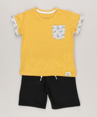 Camiseta-Flame-com-Bolso-Estampado-de--Dinossauros--Amarela-9036816-Amarelo_3