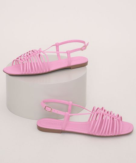 Rasteirinha-Feminina-Oneself-com-Tiras-Rosa-9979046-Rosa_1