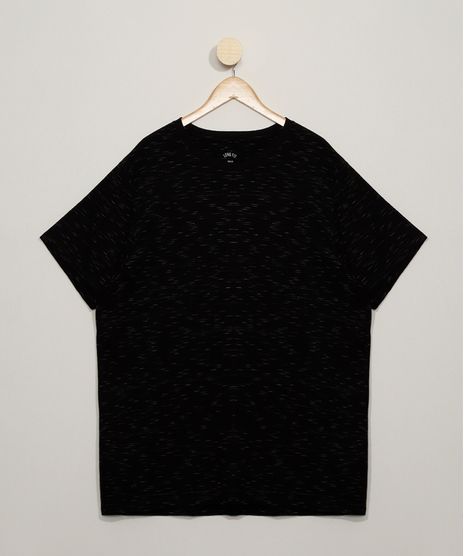Camiseta-Masculina-Plus-Size-Mescla-com-Bolso-Manga-Curta-Gola-Careca-Preta-9956876-Preto_1