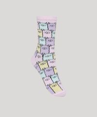 Meia-Feminina-Estampada-Gatos-Cano-Alto-Rosa-Claro-9971351-Rosa_Claro_1
