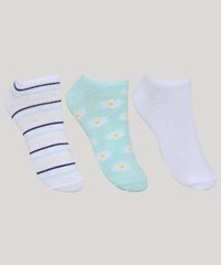 Kit-de-3-Meias-Cano-Baixo-Listras-e-Flores-Multicor-9971710-Multicor_1