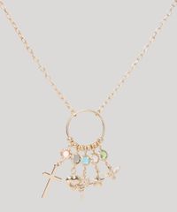 Colar-Feminino-com-Pingentes--fe-e-sorte--Dourado-9975313-Dourado_2
