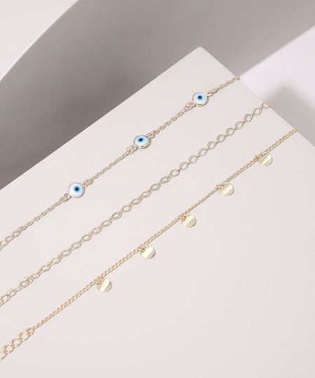 Kit-de-3-Pulseiras-Feminino-Olho-Grego-Medalhas-e-Corrente-Dourado-9976669-Dourado_1