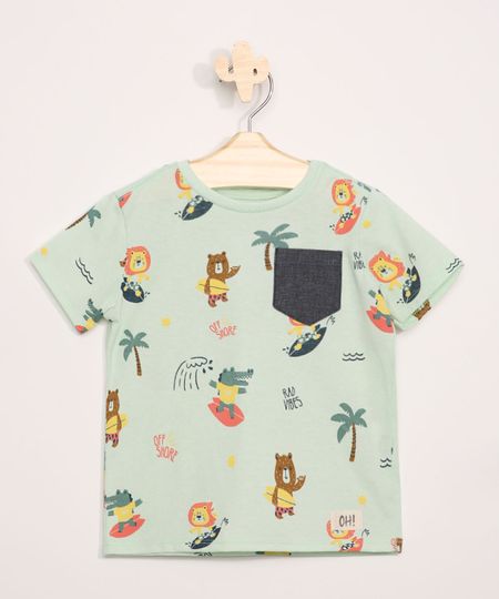 Camiseta-Infantil-Estampada-Bichos-com-Bolso-Manga-Curta-Verde-Claro-9964070-Verde_Claro_1