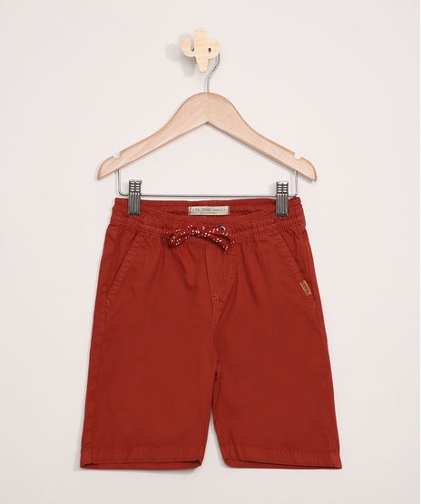 Bermuda-de-Sarja-Infantil-com-Bolsos-Marrom-9943494-Marrom_1