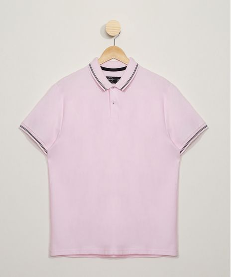 Polo-Masculina-Basica-Comfort-em-Piquet-Manga-Curta-com-Bolso-Rosa-Claro-9536088-Rosa_Claro_1