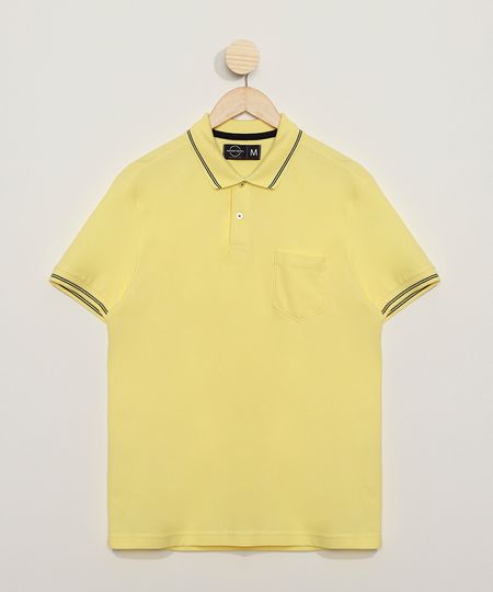 Polo-Masculina-Basica-Comfort-em-Piquet-Manga-Curta-com-Bolso-Amarelo-Claro-9536088-Amarelo_Claro_1