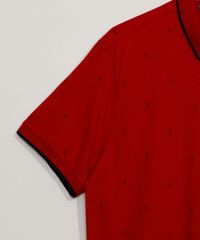 Polo-Masculina-em-Piquet--Estampada-de-Ancoras-Manga-Curta-com-Ziper-Vermelha-9965287-Vermelho_4