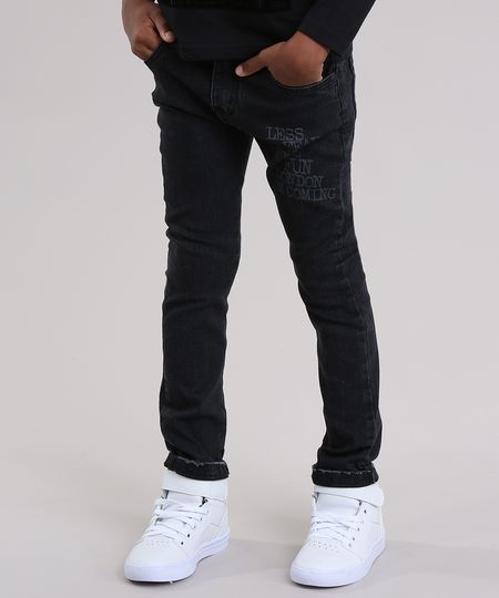 Calca-Jeans-Skinny-com-Estampa--Less-Fear-More-Fun--Preta-9046837-Preto_1
