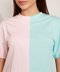 T-Shirt-Feminina-Mindset-Meio-a-Meio-Manga-Curta-Decote-Redondo-Multicor-9978727-Multicor_4