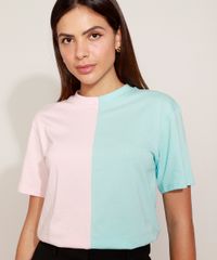 T-Shirt-Feminina-Mindset-Meio-a-Meio-Manga-Curta-Decote-Redondo-Multicor-9978727-Multicor_5