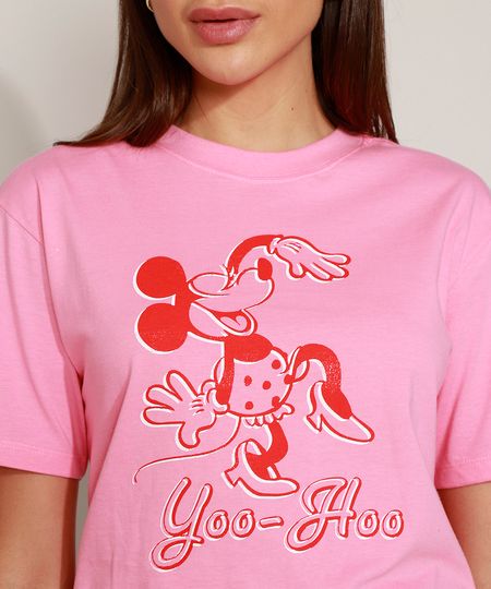 T-Shirt-Feminina-Mindset-Minnie-Manga-Curta-Decote-Redondo-Rosa-9981446-Rosa_1