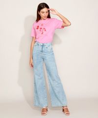 T-Shirt-Feminina-Mindset-Minnie-Manga-Curta-Decote-Redondo-Rosa-9981446-Rosa_3