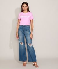 T-Shirt-Feminina-Mindset--Exhausted--Manga-Curta-Decote-Redondo-Rosa-9978732-Rosa_3